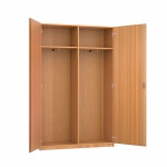 Garderobenschrank, 190 cm hoch, 120x50 cm (B/T), 2 Drehtüren, 2 Teleskopstangen, 
